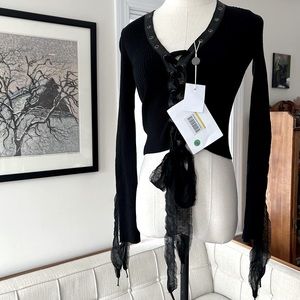 John Richmond Sweater, Viscose/Leather